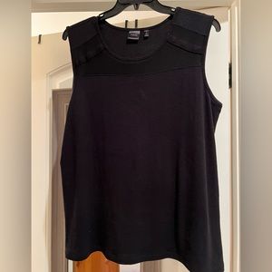 Rafaella Black Illusion Neckline Tank Top Sz 1x